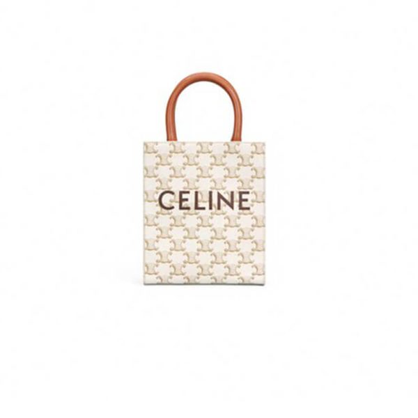CELINE Mini Vertical Cabas IN Triomphe Canvas with Celine print