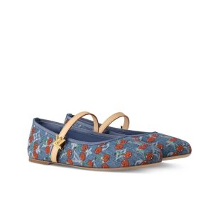 LOUIS VUITTON X TAKASHI MURAKAMI ROMY FLAT BALLERINA MONOGRAM CHERRY DENIM 1AHKOV - 9