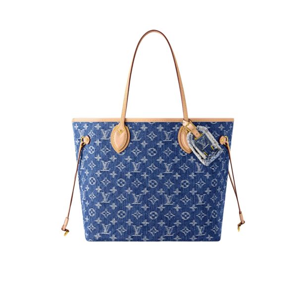 LOUIS VUITTON NEVERFULL MM BAG DENIM BLUE 32CM M13192