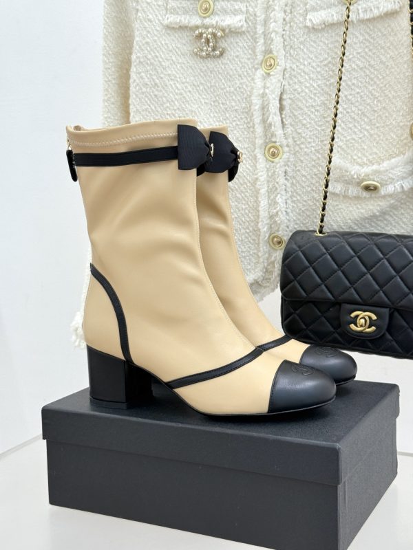 Chanel Ankle Boots in Mesh and Grosgrain