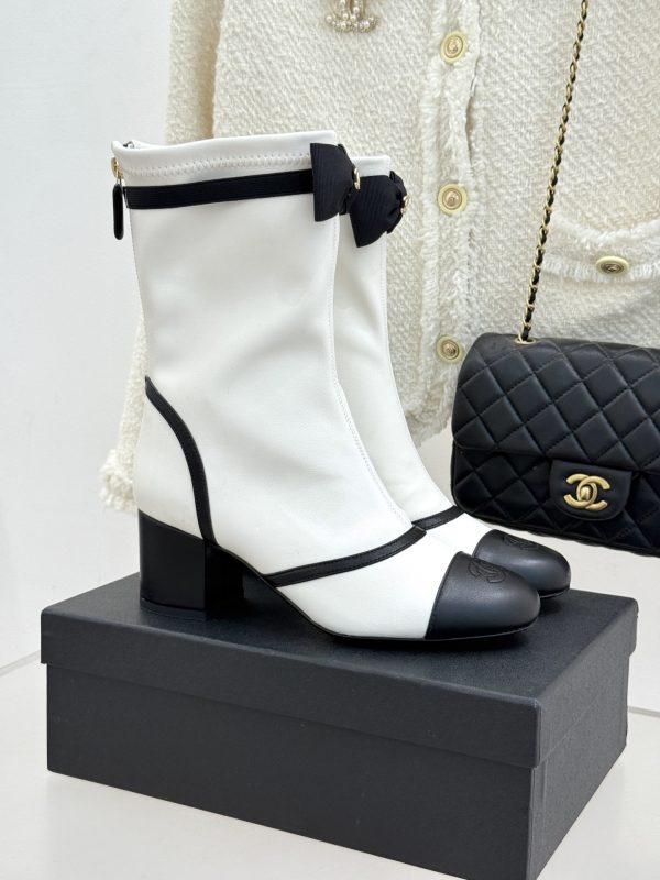 Chanel Ankle Boots in Mesh and Grosgrain