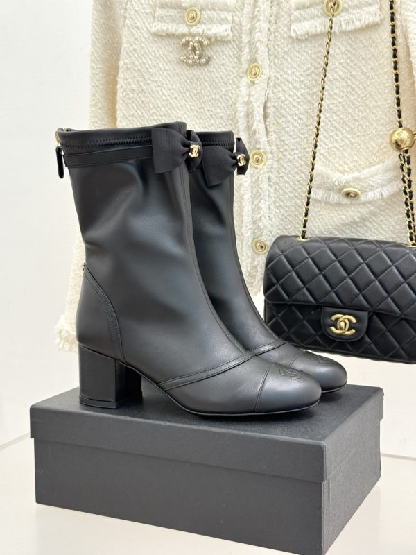 Chanel Ankle Boots in Mesh and Grosgrain