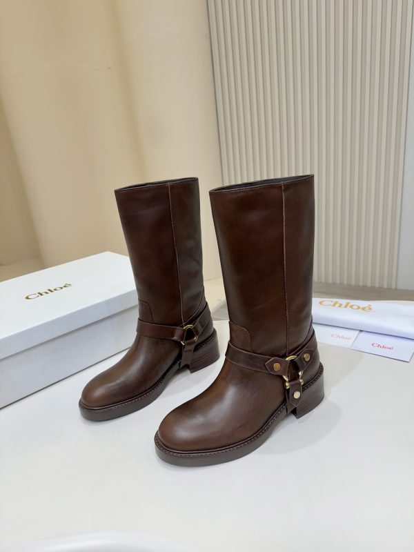 Chloé Leather Biker Boots