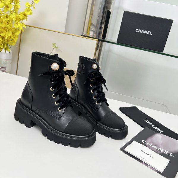 Chanel Leather Boots Black