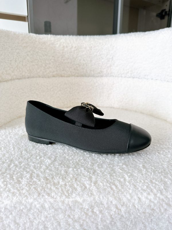 Chanel Black Jennie Ribbon Flats