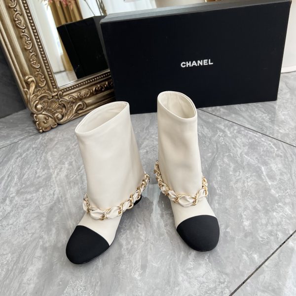 CHANEL CC Coin Charm Leather Short Boots