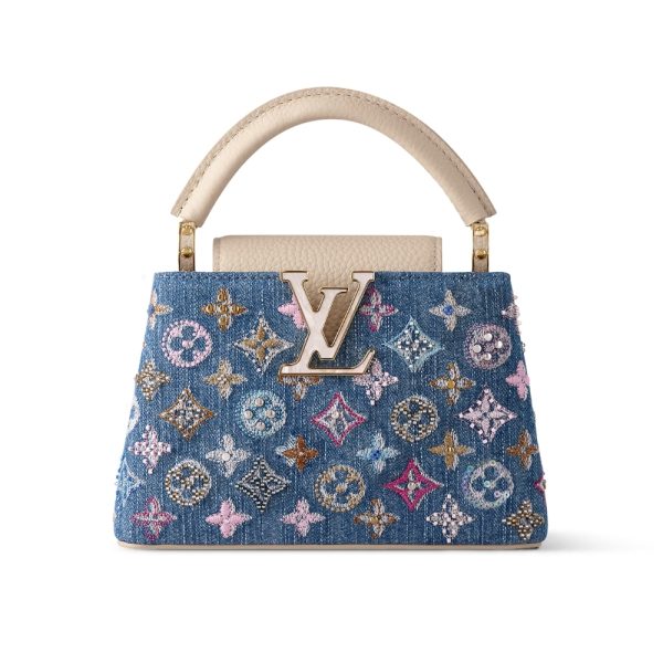 LOUIS VUITTON CAPUCINES MINI DENIM BLUE 21CM M12947