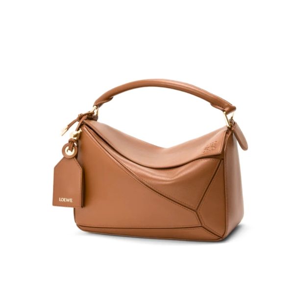LOEWE SMALL FEATHERLIGHT PUZZLE BAG BROWN 24CM