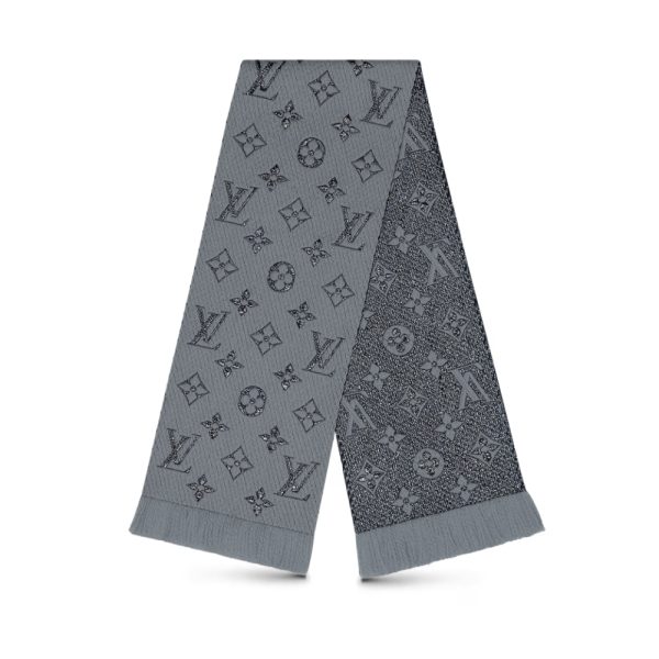 LOUIS VUITTON LOGOMANIA SHINE SCARF GRAY 180CM