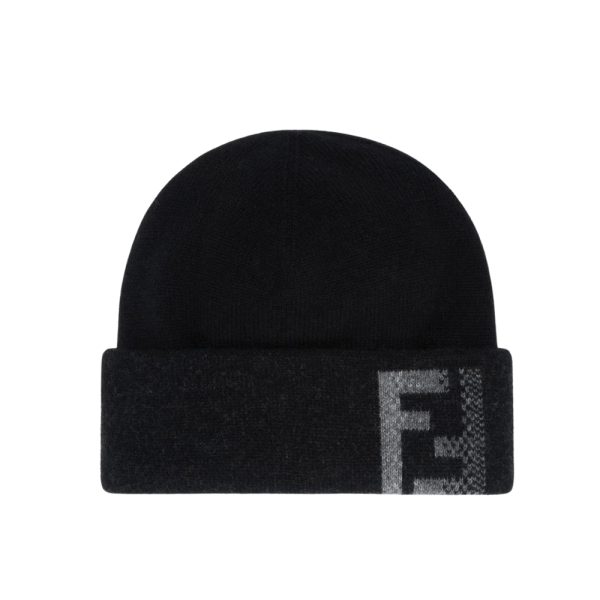 FENDI BEANIE BLACK WOOL HAT BLACK