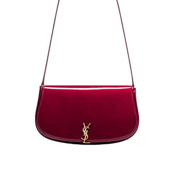 SAINT LAURENT MINI VOLTAIRE IN PATENT LEATHER GLOSS BURGUNDY